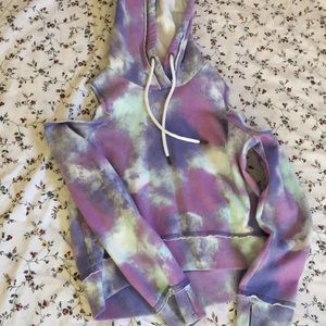 Hollister tie dye off the shoulder hoodie